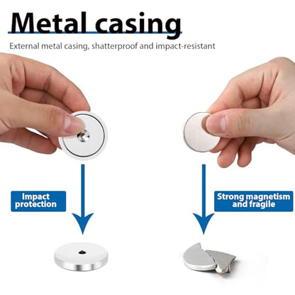 LOVIMAG Strong Neodymium Rare Earth Magnets, 150LBS-6 Pack | Heavy Duty Cup Magnet with Countersunk and Screws for Tool Room, Kitchen Doors, Wall Mounting, Office - size: 150lbs