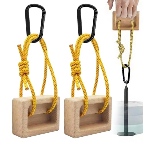 Portable Hangboard 1 Pair Wooden Pull up Equipment | Fingerboard Climbing for Climbers Tree Hand Playground Enhances Grip Strength Indoor Outdoor Doorway
