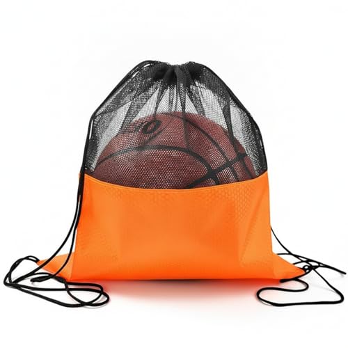 Oxford Cloth Drawstring Bag for Shoes and Essentials, Durable Gym Sack with Secure Closure, 13 x 3.3 Inches - color: Orange