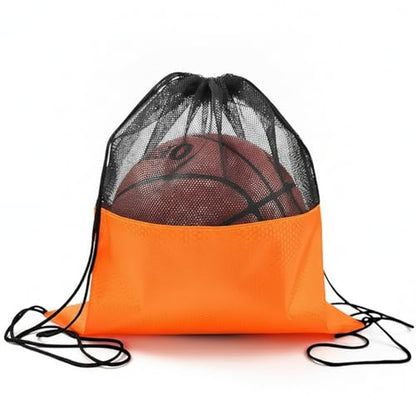 Oxford Cloth Drawstring Bag for Shoes and Essentials, Durable Gym Sack with Secure Closure, 13 x 3.3 Inches - color: Orange