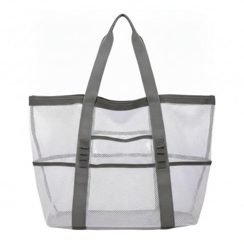 Mesh Drawstring Gym Bag, Breathable Nylon Storage for Wet Gear and Sports Equipment, 17 x 15 Inch (1 PC) - color: White