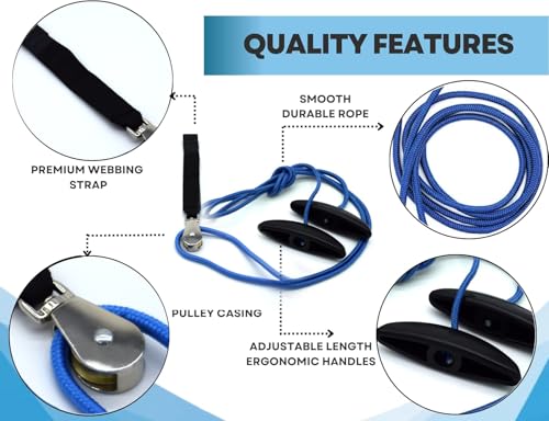 LiftAid Metal Shoulder Pulley for Physical Therapy with Exercise Guide - Improves Shoulder Strength & Range of Motion - Reduces Pain, Helps in Muscle Recovery - Physical Therapy Equipment (Blue-Metal) - color: Blue-Metal