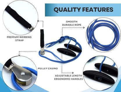 LiftAid Metal Shoulder Pulley for Physical Therapy with Exercise Guide - Improves Shoulder Strength & Range of Motion - Reduces Pain, Helps in Muscle Recovery - Physical Therapy Equipment (Blue-Metal) - color: Blue-Metal