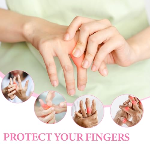 JJUNW 14Pcs Silicone Finger Cots, Silicone Finger Protectors Waterproof Finger Sleeves Finger Bandage for Relief from Pain of Finger Tips Cracked Arthritis Finger Cracking Friction(White)
