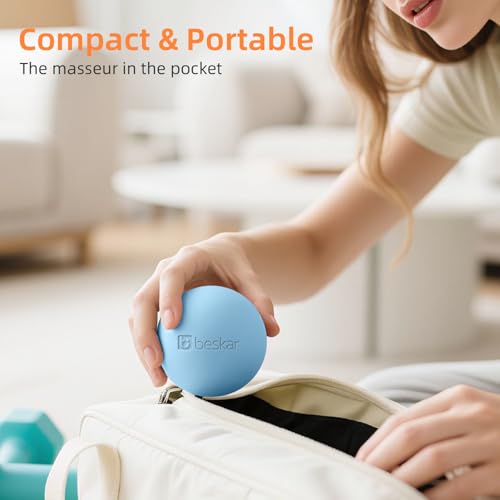 Massage Lacrosse Balls for Myofascial Release, Trigger Point Therapy | Foot Massage Ball to Relieve Plantar Fasciitis, Muscle Soreness - color: Blue