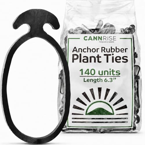 Anchor Bands for Trellising – 140-Pack 16 cm/ 6.3 Inch Rubber Vine Ties, UV-Protected Bands: Grapevines, Trees & Climbing Plants – Tool-Free Loop-and-Anchor Design for Install, Weatherproof - size: 140 pack / 6.2"