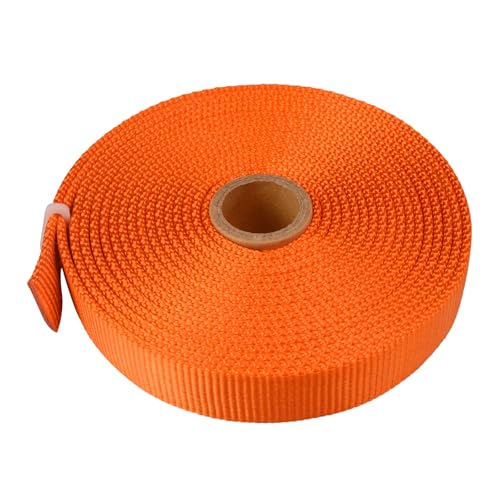 SEPEAK 1 inch Nylon Tubular Webbing, 20kN/4500 lbs, Heavy Duty Webbing Strap for Rigging, Hanging, Rescue, Firefighting, 1pc,Orange,5 Yard - color: Orange, size: 1 inch x 5 yard
