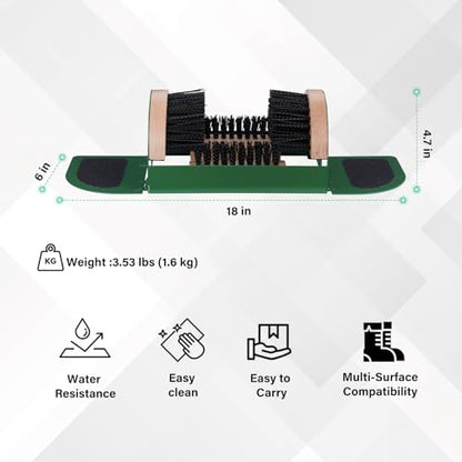 Legacy Boot Scrubber, Upgraded Bristles and Frame Strength - Shoe Scraper & Boot Cleaner Brush - color: Green