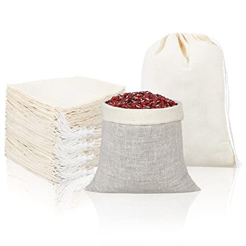 Tatuo 400 Pcs Cotton Muslin Bags with Drawstring Reusable Cloth Sachet Pouch Empty Gift Canvas Bags Bulk for Jewelry Home Party Favors (5 x 7 Inch) - size: 5 x 7 Inch