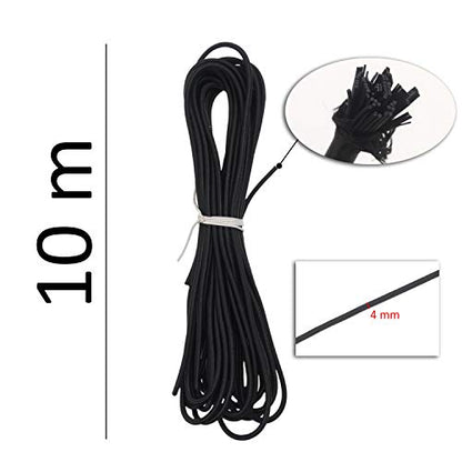 Kare & Kind 30 Pcs Plastic Cord Locks & Elastic Bungee Cord - Single Hole and Double Hole Drawstring Stoppers - Use for Shoelace, Clothing, Bag, Backpack, Camping Equipment - for DIY, Crafting, Gift