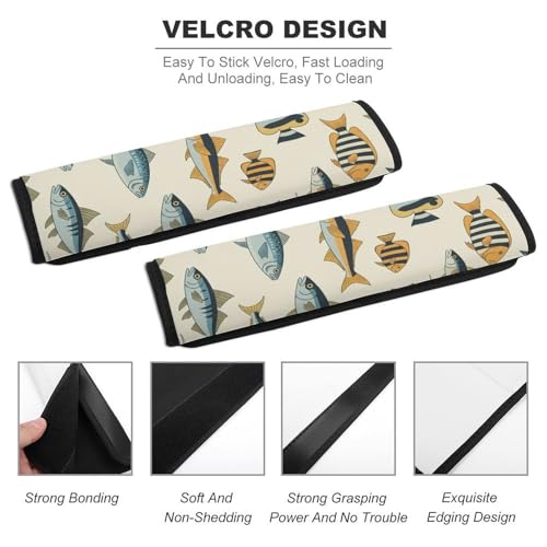 2 Pack Ocean Animal Fish Bass Seat Belt Shoulder Pad Universal Soft and Comfortable Shoulder Protector for Kids, Most Cars, Pressure Relief - color: Pattern 1157