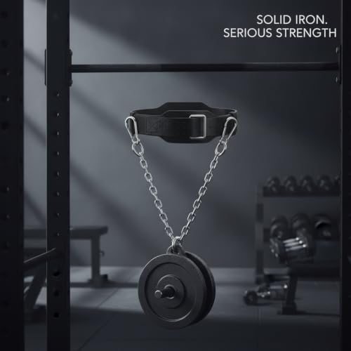 1 PC Weighted Dip Belt with Iron Chain, Heavy Duty Strength Training Attachment for Pull Ups and Dips