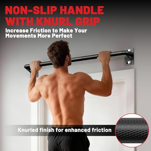 Wall Mounted Pull Up Bar, Chin Up Bar for Home Gym Strength Training | PAPABABE Sturdy Anti-Slip, Knurled Grip, Quick Install, Multi-Grip Versatile, Wall-Mounted Space-Saver 500 Weight Capacity - style: 36 inch