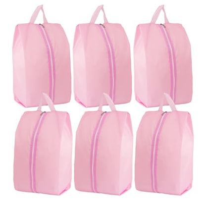 6pcs Portable Shoe Organizer, Travel Pouches with Zipper, Golf Shoe Bags, Clothes Bags, Soccer Cleats Bag Shoe Pouch for Gym, Waterproof, Odor-Resistant (Pink) | Golf Shoe Bags, Clothes Bags, Soccer Cleats Bag Shoe Pouch for Gym, Waterproof, Odor-Resistan