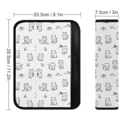 Universal Fit White Lovely Kitten Cat Seat Belt Shoulder Pad for Adult Use, Most Cars, 1 Pair Harness Pads Strap Anti-Slip Pad - color: Pattern 296