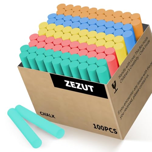 Colored Chalk 100PCS, Low Dust Chalks Stick Bulk for Chalkboard Blackboard Non-Toxic - color: Multicolor - 100PCS