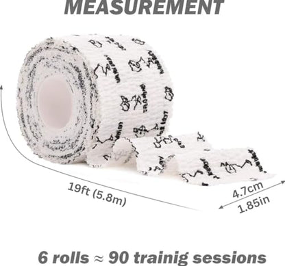 WARM BODY COLD MIND 1.85" Weightlifting Thumb Tape - Hook Grip Tape for Powerlifting, Cross Training, Gym Tape, Workout, Weight Lifting Tape, Athletic Finger Wrap (White 6 Rolls) - color: 6 Rolls White