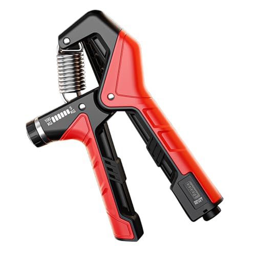 Grip Strengthener Efficient Grip Strength Exerciser | Adjustable Anti-Slip Portable Ergonomic Training Exerciser for Fitness Muscle Building Climbing Travel Gym Strengthening - color: Red