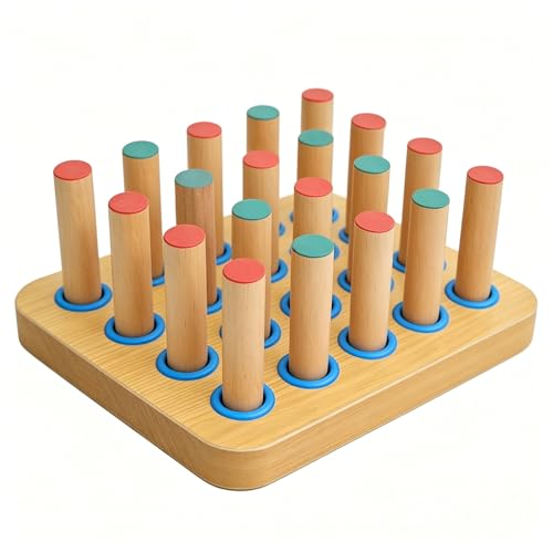 Wooden Pegboard for Stroke Rehabilitation and Hand Therapy, 20 Pegs, 7.1 x 5.5 Inches, Finger Dexterity Exercise Tool for Seniors and Patients