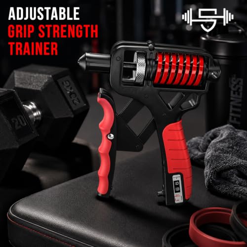 Adjustable 15–400 lb Electronic Grip Strength Trainer – Alloy Frame, Titanium-Plated Steel, TPR Non-Slip Handles