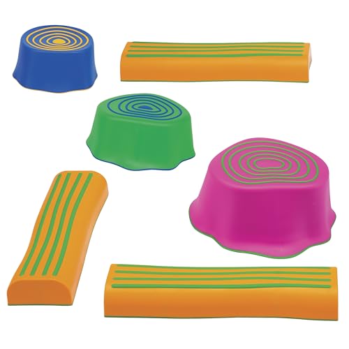 edxeducation Step-a-Trail - 6 Piece Backyard Obstacle Course for Kids - Indoor and Outdoor - Build Coordination and Confidence - Physical and Sensory Play | Indoor and Outdoor, Build Coordination and Confidence, Physical and Sensory Play - style: Logs & S