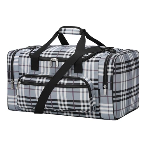 20 inch Sports Duffel Bag - for Travel Gym - Grey/White - color: Gray/White, size: 20 inch - 1.0