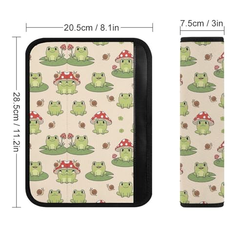 2 Pack Cute Mushroom Frogs Seat Belt Shoulder Pad Universal Soft and Comfortable Shoulder Protector for Kids, Most Cars, Pressure Relief - color: Pattern 347
