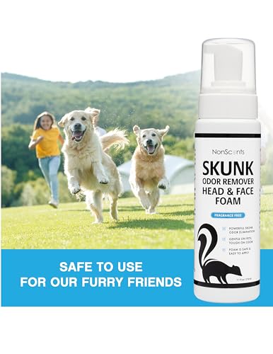 Skunk Odor Remover Head & Face Foam – Easily Eliminate Skunk Odor from Pets, Carpets, Clothing, Ready-to-Use for Dogs, Cats, Home, Carpet, Car, Clothes - Fragrance Free Freshener