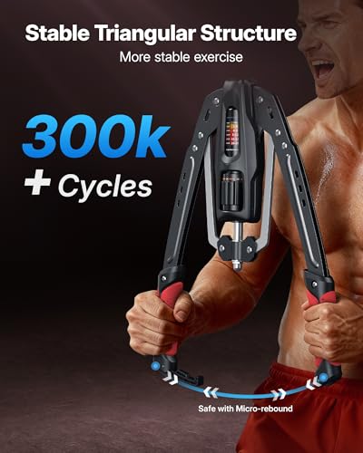 Merach Twister Arm Trainer, 22-440lb Hydraulic Power, Adjustable Home Chest Expander, Shoulder Muscle Training Fitness Equipment, Arm Enhanced Exercise Strengthener - color: Red, size: pro