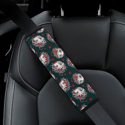 Universal Fit Seat Belt Shoulder Pad for Adult Use, Most Cars, 2 Pack Artistic Octopus Clouds Harness Pads Strap Pressure Relief - color: Pattern 281