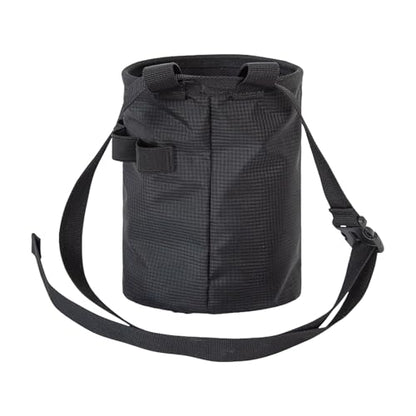 Rock Climbing Bag Gear | Gym Chalk Bag With Adjustable Waist Belt and Zippered Storage Pocket for Rock Bouldering Gymnastics Weightlifting Sports - color: Black