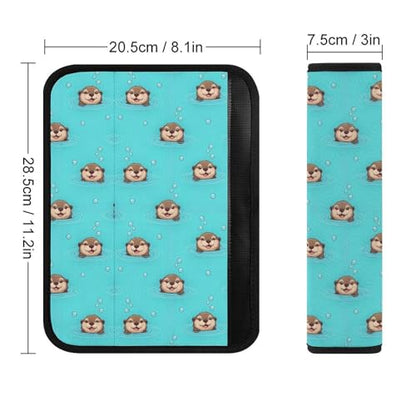 2 Pack Cute Sea Otter Seat Belt Cover Universal Fit Shoulder Harness Cover for Girls and Boys, Car Seats Pushchair Strollers High Chair Pushchair - color: Pattern 425
