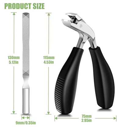 Toenail Clippers for Seniors Thick Toenails with Catcher ABS Long Handle | 2026 Upgrade Straight Angled Head Large Toe Nail Clippers for Men, Sharp Heavy Duty Nail Cutter - style: Modern