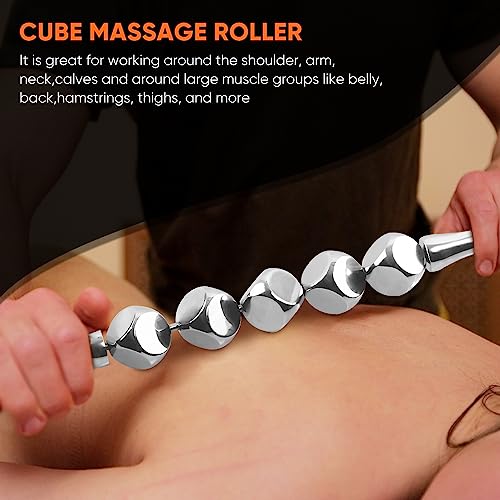 ONUEMP Stainless Steel Massage Roller for Ice Body Sculpting, Maderoterapia Kit Colombiana, Cellulite Massager Roller, Lymphatic Drainage Massager, Cellulite Remover for Leg Back - size: Bead Roller