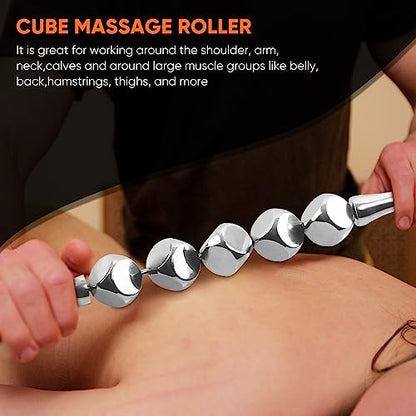 ONUEMP Stainless Steel Massage Roller for Ice Body Sculpting, Maderoterapia Kit Colombiana, Cellulite Massager Roller, Lymphatic Drainage Massager, Cellulite Remover for Leg Back - size: Bead Roller