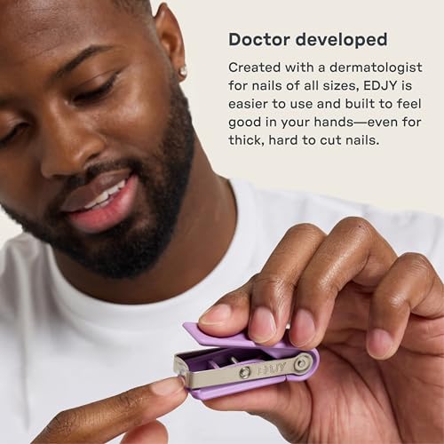 EDJY Fingernail Cutter - Precision Stainless Steel Nail Cutter for Fingernails | Sharp Blade, Ergonomic Design, Durable & Rust-Resistant | Ideal for Men and Women | Navy - color: Navy