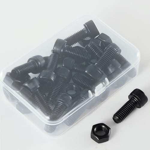 M10-1.5x30 Socket Head Cap Screw and Nut Kit 8set, Grade 12.9 Alloy Steel, Black Oxide Finish, Full Thread, High Tensile Strength for Automotive, Machinery & Heavy Duty Use - size: M10x30mm(8 Sets）