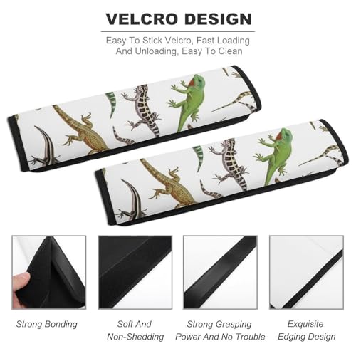 2 Pack Reptile Lizard Seat Belt Shoulder Pad Universal Soft and Comfortable Shoulder Protector for Kids, Most Cars, Pressure Relief - color: Pattern 833
