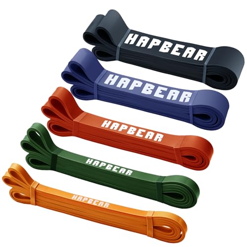 HAPBEAR Pull Up Assistance Bands - Pull Up Bands - Resistance Bands - Exercise Bands Resistance Bands Set - Workout Bands for Working Out, Stretching, Muscle Training - color: Orange-black