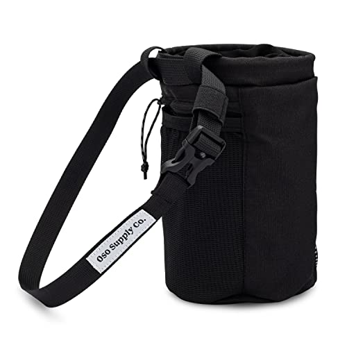 Oso Supply Co - Classic Chalk Bag for Rock Climbing, Bouldering Chalk Bag Bucket with Quick-Clip Belt, Zippered Pockets and Pouch - Perfect Indoor/Outdoor Rock Climbing Gear Equipment - color: Black