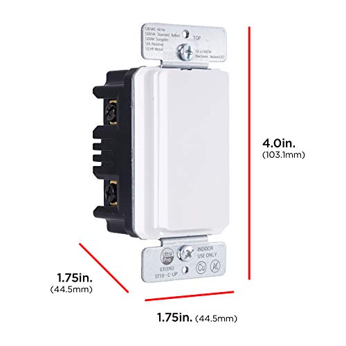 UltraPro in-Wall Digital Timer Switch, Countdown, Custom On/Off, 1 Pack | Countdown Mode, 2 Custom Programs, Manual Override, Single-Pole or 3-Way, White & Light Almond Faceplates, Neutral Required - style: 24HR Digital Timer
