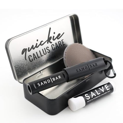 SandBar Callus Removal, Hand Callus Remover Salve Balm Stick for Working Hands, Lightweight Dead Skin Remover Tool Grit Surface, Knurled Handle, Magnetic Cap Hand File 4" - Black - color: Black
