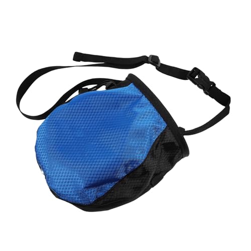 BESPORTBLE Chalk Bag for Climbing and Weightlifting Waist Belt Opening Anti-Slip Powder Storage for Bouldering and Gymnastics Training Blue and Black Design
