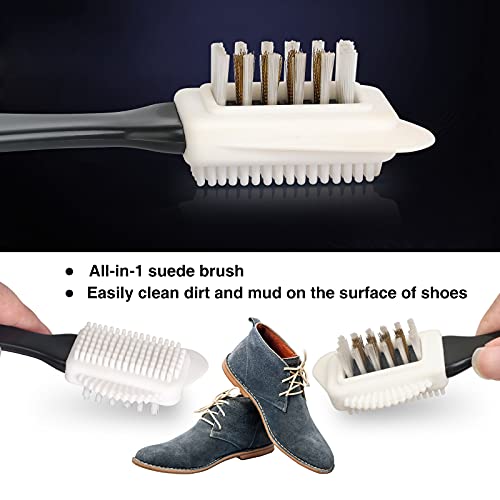 MAXIMILIAN Shoe Cleaner Kit 2 Pcs Suede Brush and Eraser 3-in-1 Copper Wire Shoe Brush Soft Rubber Bristles Suede brush for Shoes Boots Sneaker Birkenstock