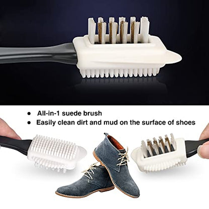 MAXIMILIAN Shoe Cleaner Kit 2 Pcs Suede Brush and Eraser 3-in-1 Copper Wire Shoe Brush Soft Rubber Bristles Suede brush for Shoes Boots Sneaker Birkenstock