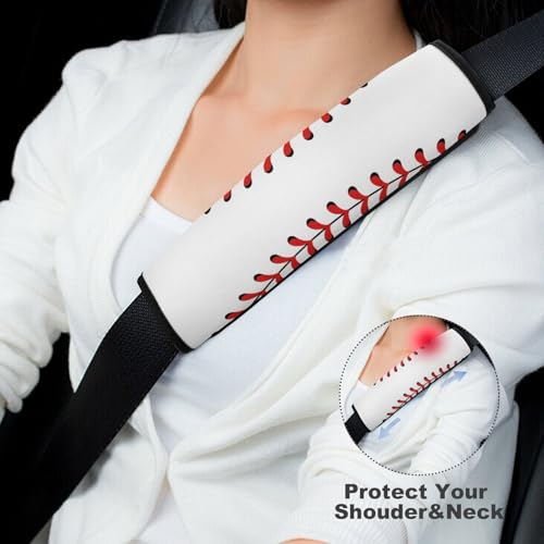 2PCS Breathable Car Seat Belt Pad for Elderly Support, Stroller Pushchair High Chair, Baseball Seat Belt Cushion, Anti-Slip Pad - color: Pattern 643