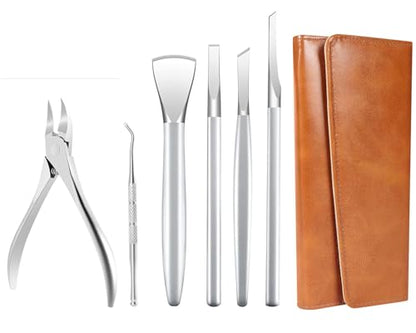 Ingrown Toenail Removal Kit, Pedicure Tools Kit Professional Knife Set Stainless Steel Ingrown Toenail Tool Foot Care Tools Nail Cuticle Remover (6 Pcs Set) - color: 6 Pcs Set