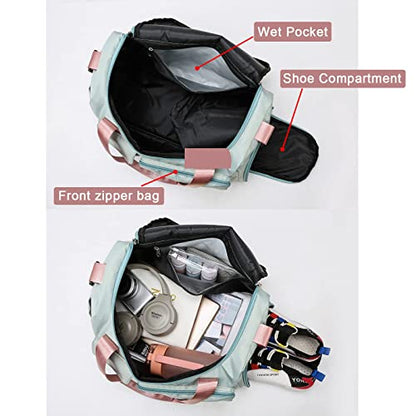 Small Gym Bag for Women, Travel Duffle Bag Carry On Weekender Bag with Shoe Compartment - color: 08#Yellow, style: Gym Bag&toiletry Bag