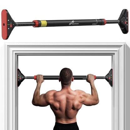 Sportneer Pull Up Bar for Doorway, No-Drill, Adjustable 29.5-37 in, 440 lb | Doorway Fit, No-Drill, Secure Lock, Adjustable, 440 lb, Home Gym Upper Body Workout,Strength Training