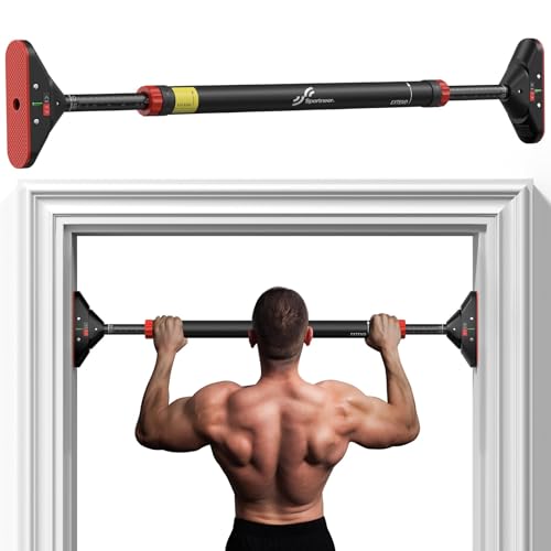 Sportneer Pull Up Bar for Doorway, No-Drill, Adjustable 29.5-37 in, 440 lb | Doorway Fit, No-Drill, Secure Lock, Adjustable, 440 lb, Home Gym Upper Body Workout,Strength Training